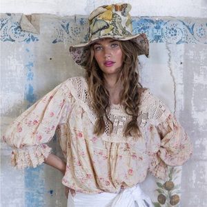 Magnolia Pearl Crochet Yoke Keira Blouse